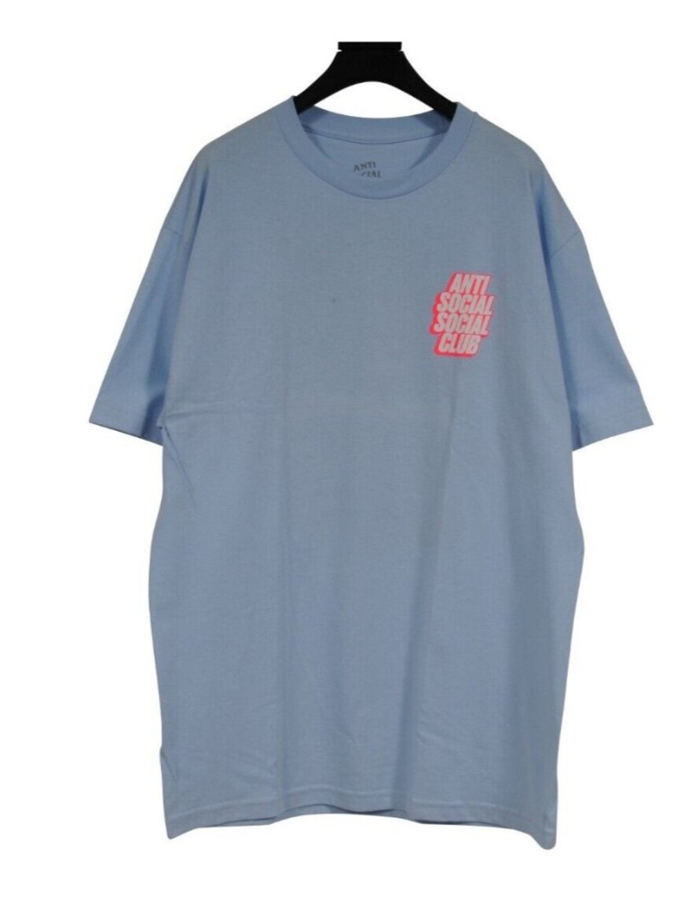 Anti Social Social Club Classic Logo T Shirt Size Large Light Blue Pink Short